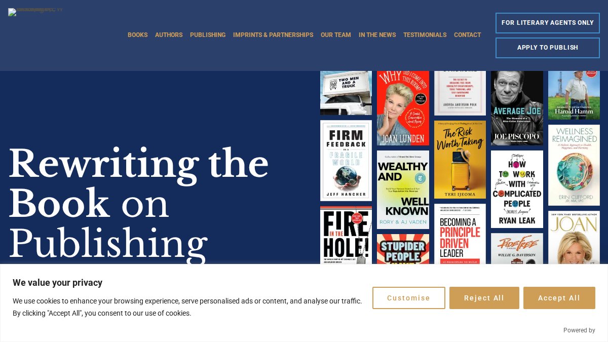 Screenshot of forefrontbooks.com interface