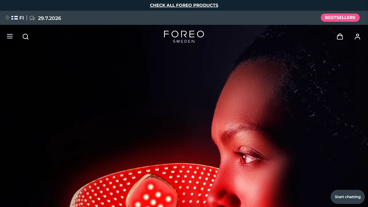 Screenshot of foreo.com interface