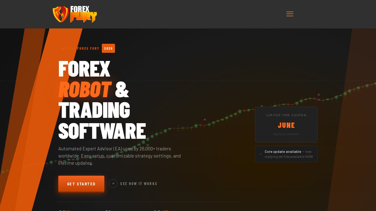 Screenshot of forexfury.com interface