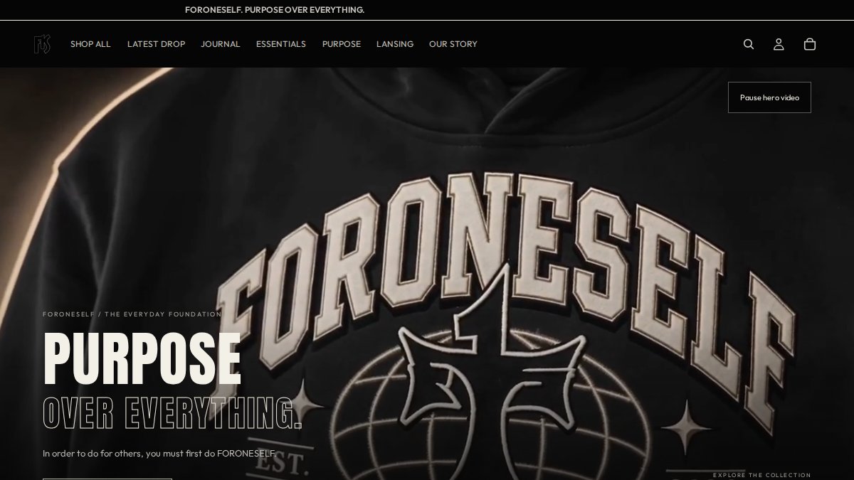 Screenshot of foroneself.store interface