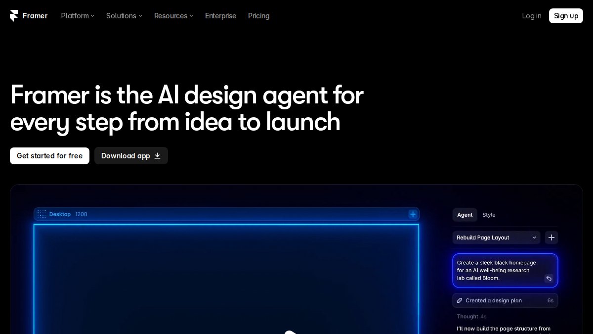 Screenshot of framer.com interface