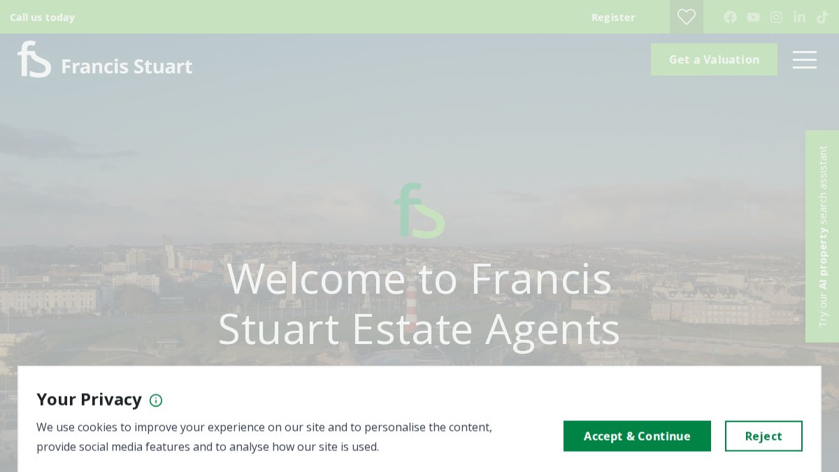 Screenshot of francis-stuart.co.uk interface