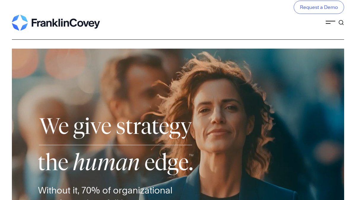 Screenshot of franklincovey.com interface
