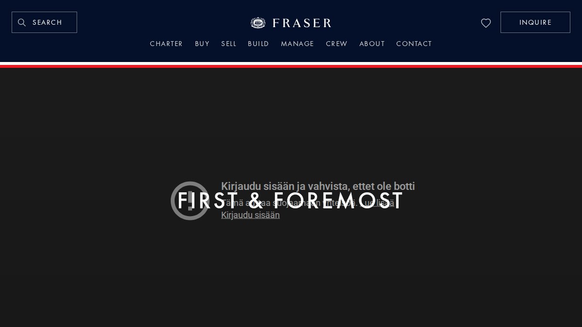 Screenshot of fraseryachts.com interface