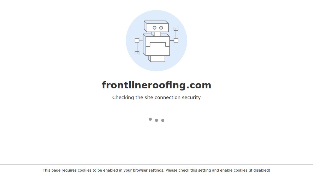 Screenshot of frontlineroofing.com interface