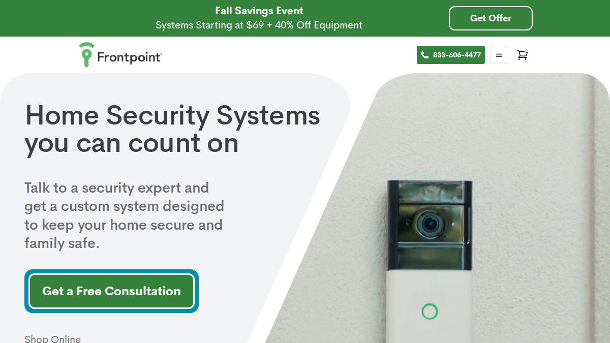 Screenshot of frontpointsecurity.com interface