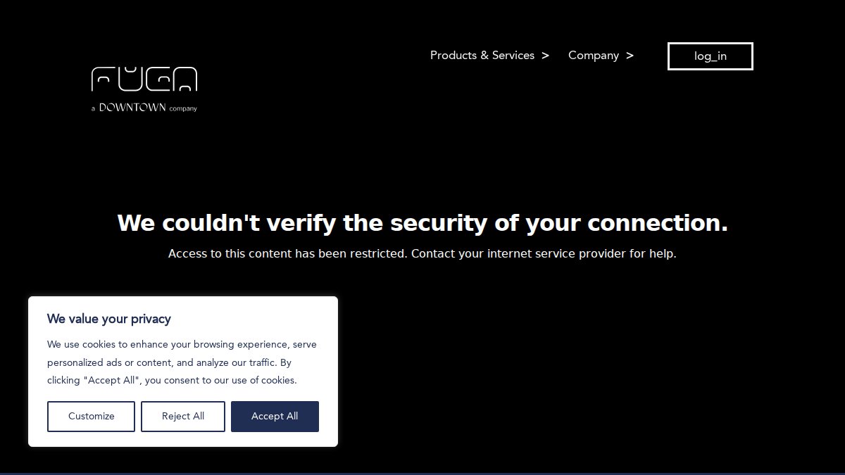 Screenshot of fuga.com interface