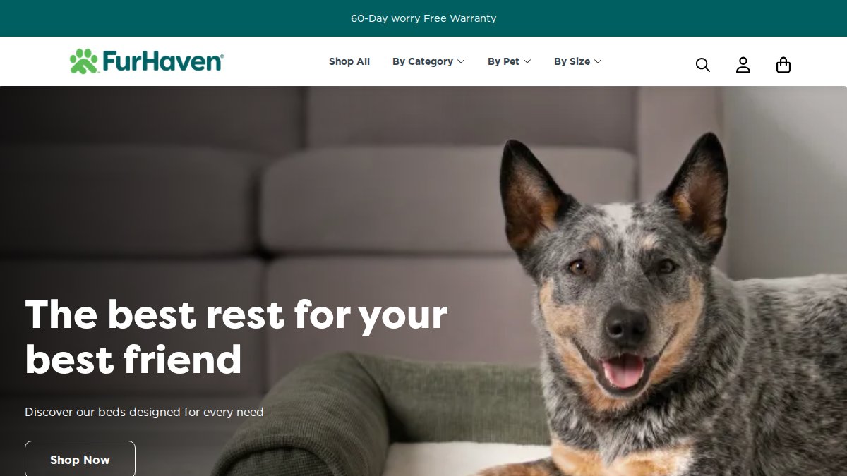 Screenshot of furhaven.com interface