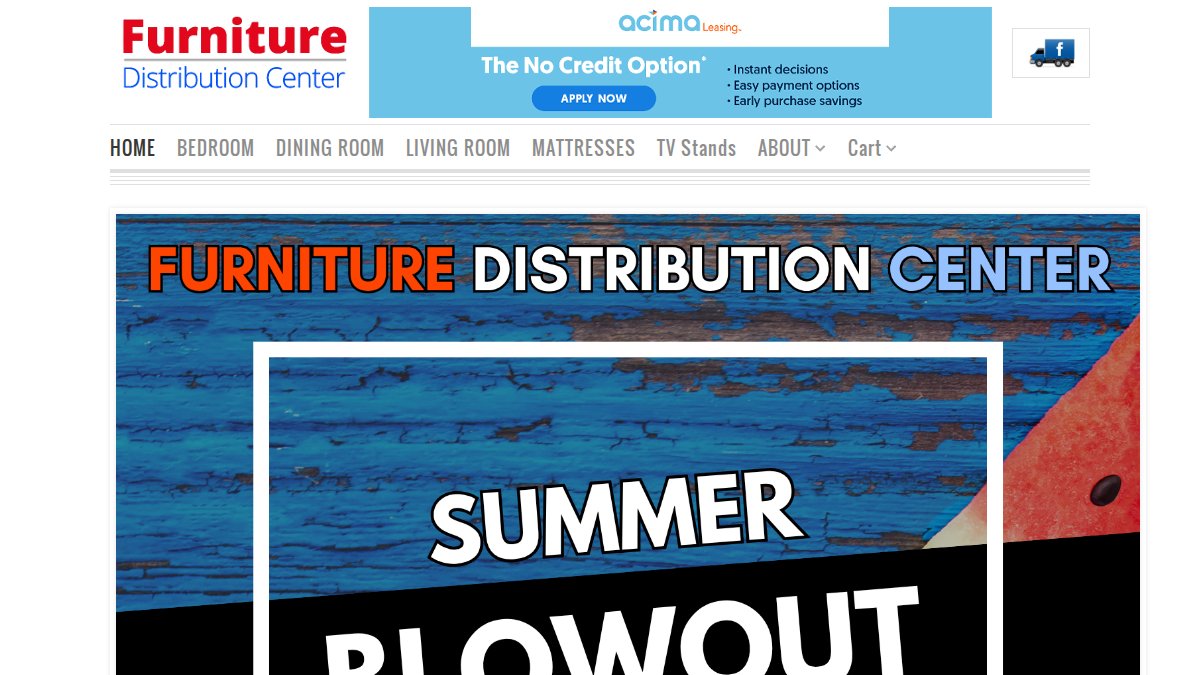 Screenshot of furnituredistributioncenter.com interface