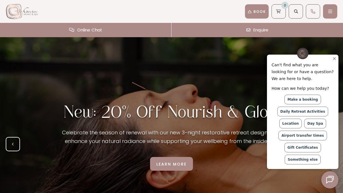 Screenshot of gaiaretreat.com.au interface