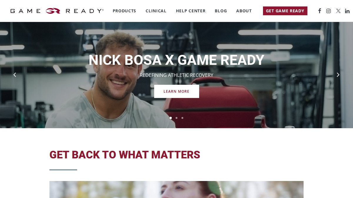 Screenshot of gameready.com interface