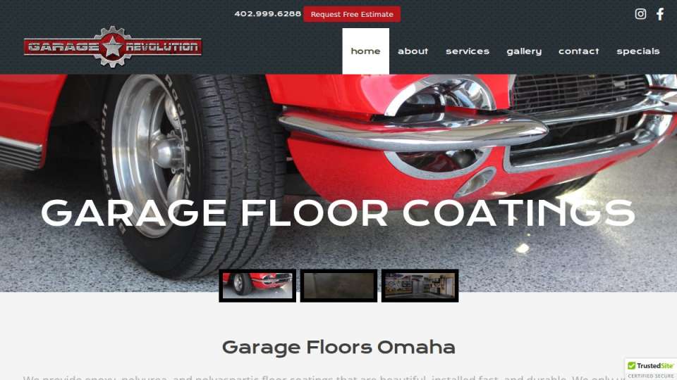 Screenshot of garage-revolution.com interface