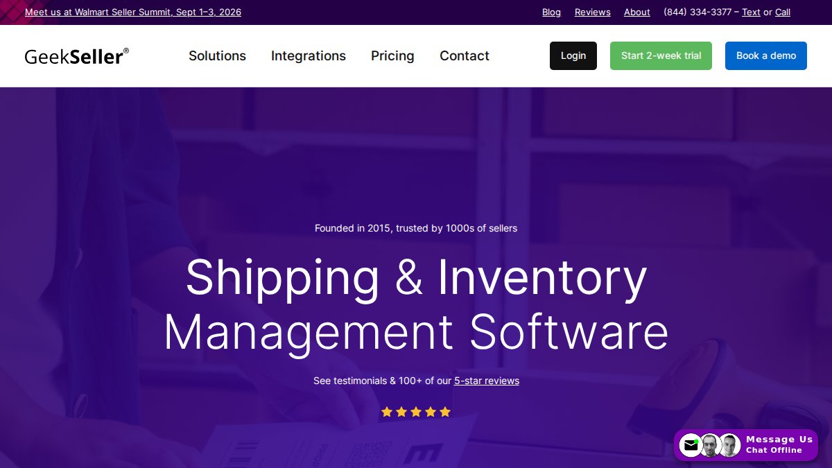 Screenshot of geekseller.com interface