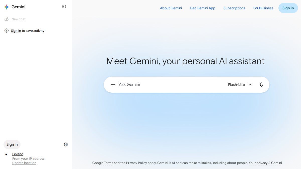 Screenshot of gemini.google.com interface