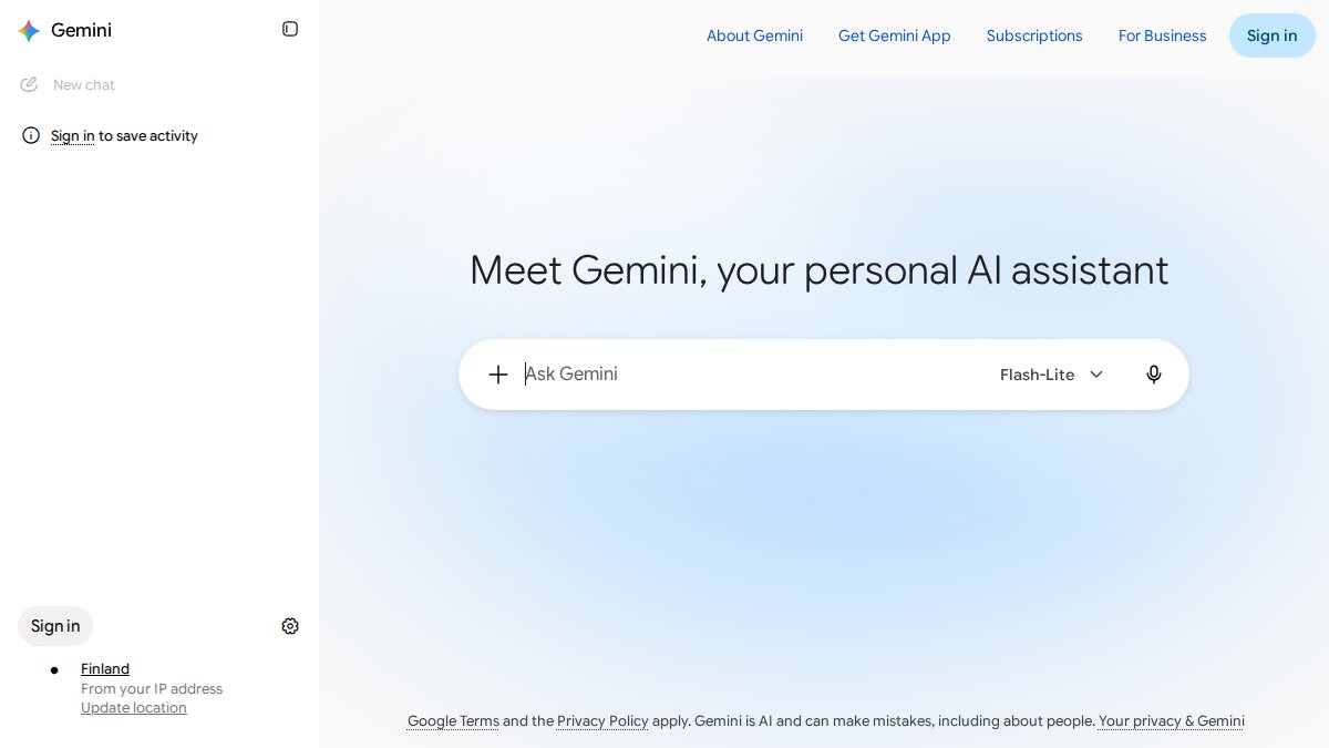 Screenshot of gemini.google.com interface