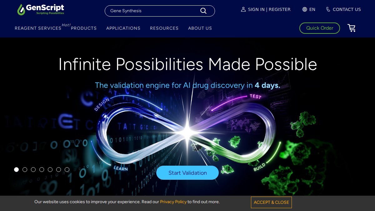 Screenshot of genscript.com interface
