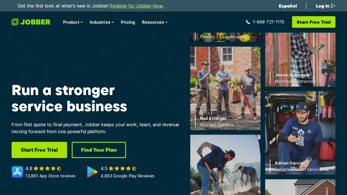 Screenshot of getjobber.com interface