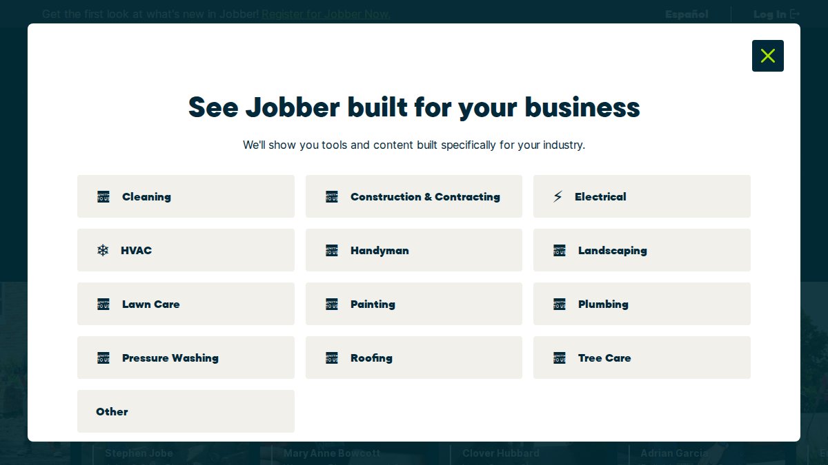 Screenshot of getjobber.com interface