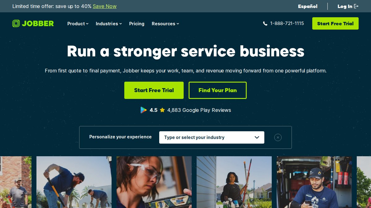 Screenshot of getjobber.com interface