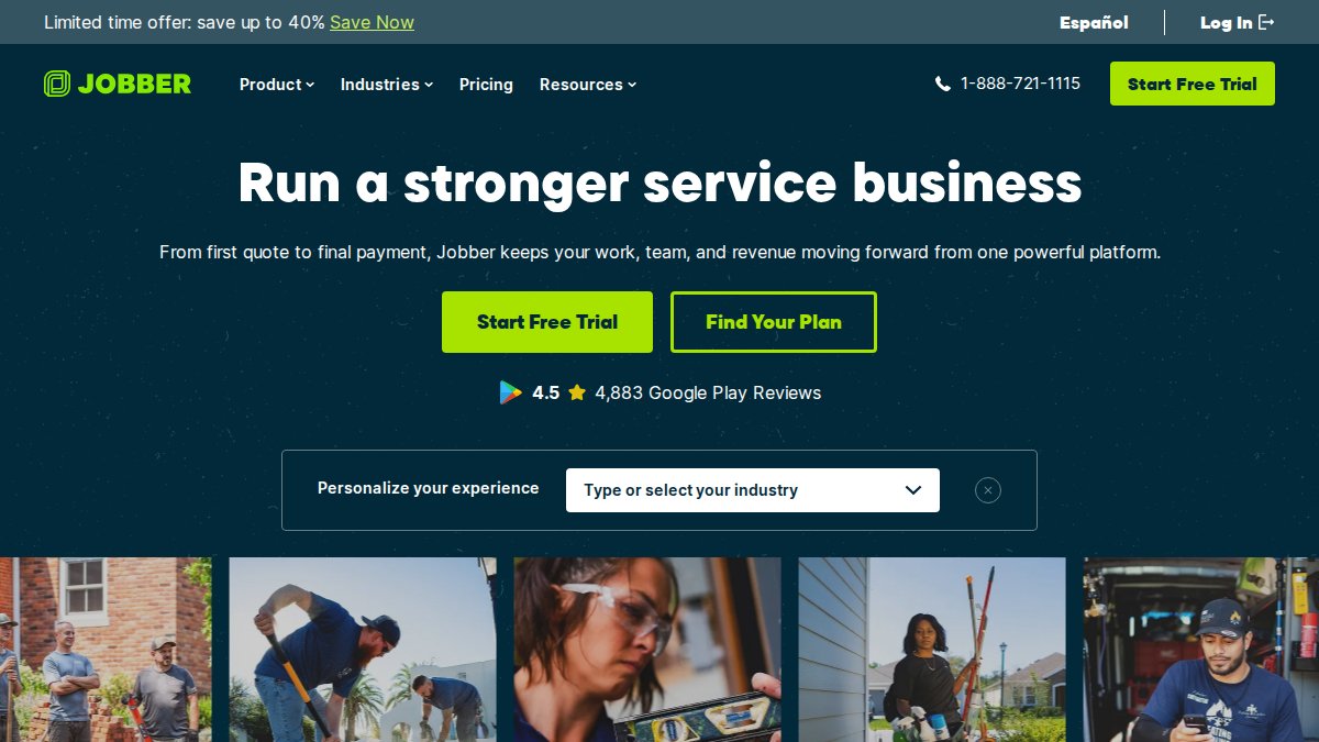 Screenshot of getjobber.com interface