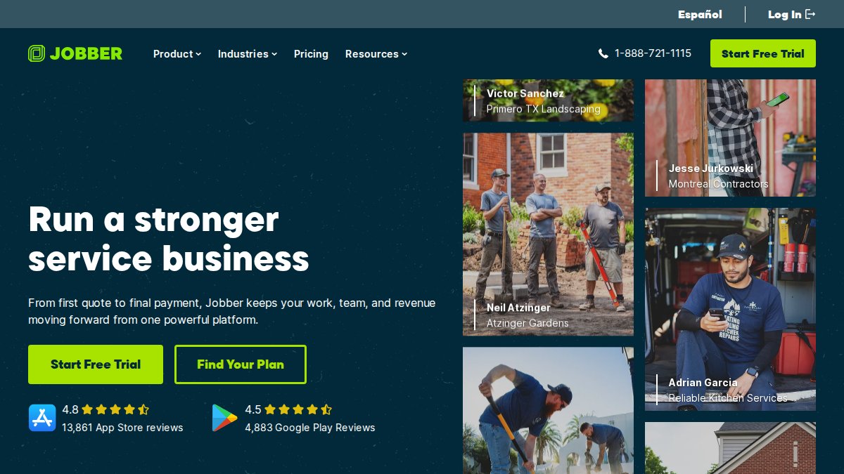 Screenshot of getjobber.com interface
