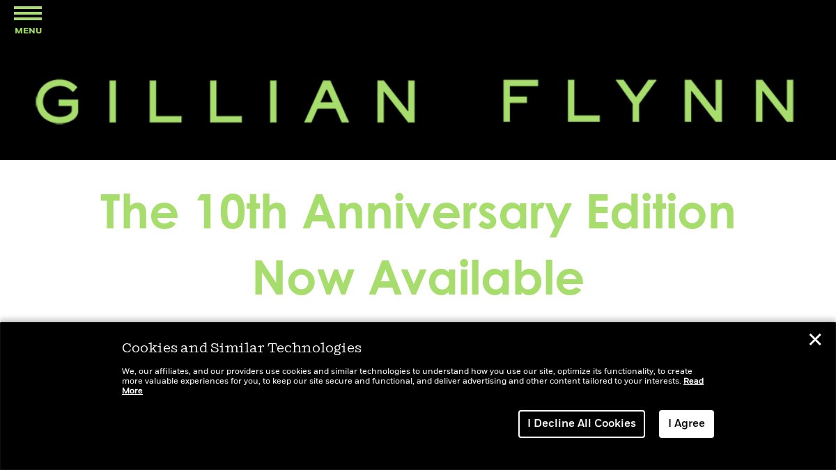 Screenshot of gillian-flynn.com interface