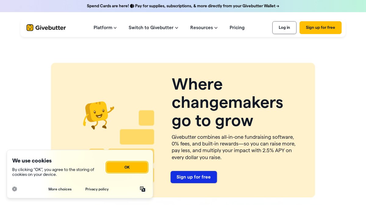 Screenshot of givebutter.com interface