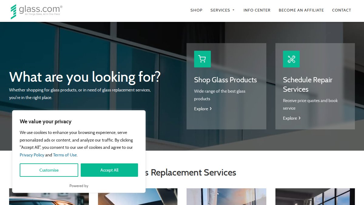 Screenshot of glass.com interface