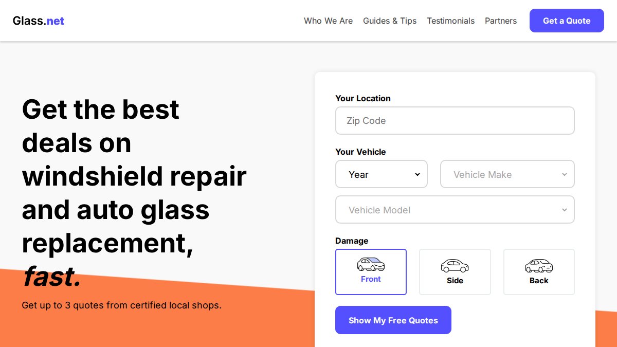 Screenshot of glass.net interface