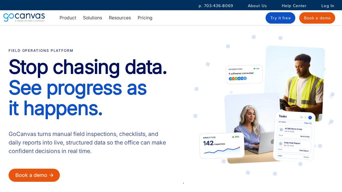 Screenshot of gocanvas.com interface