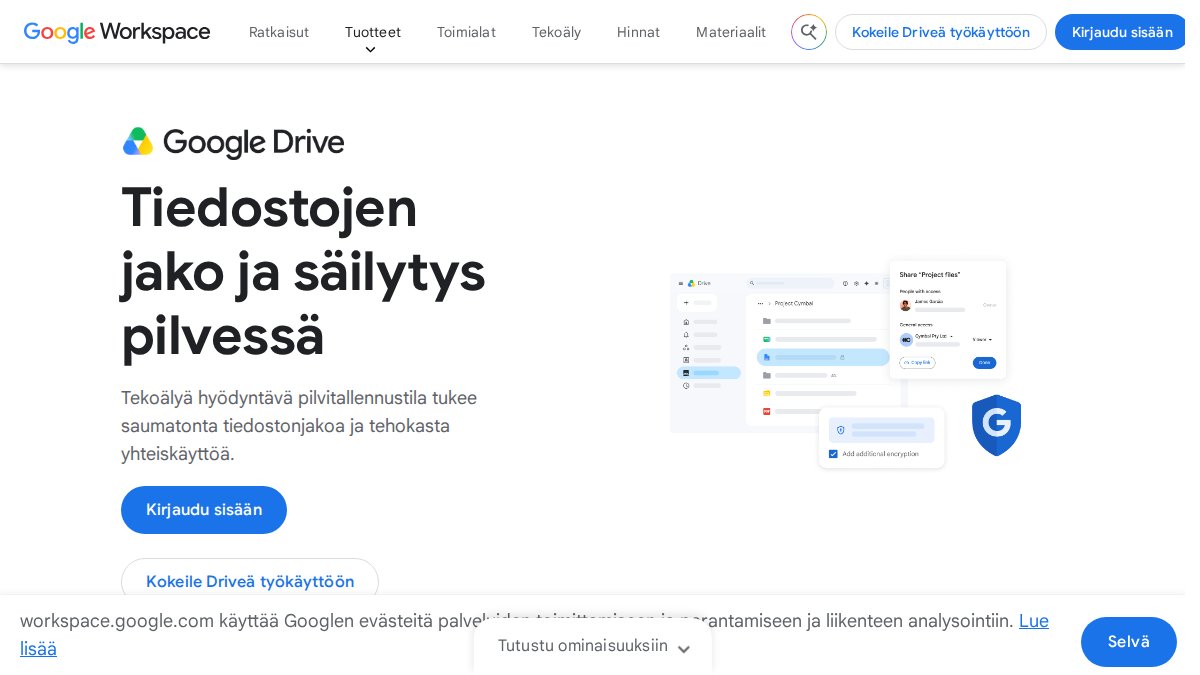 Screenshot of Drive page on google.com