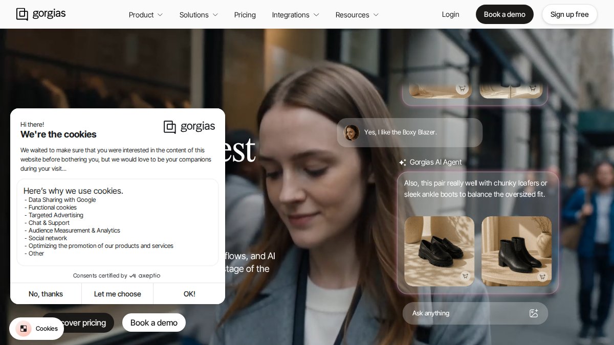 Screenshot of gorgias.com interface