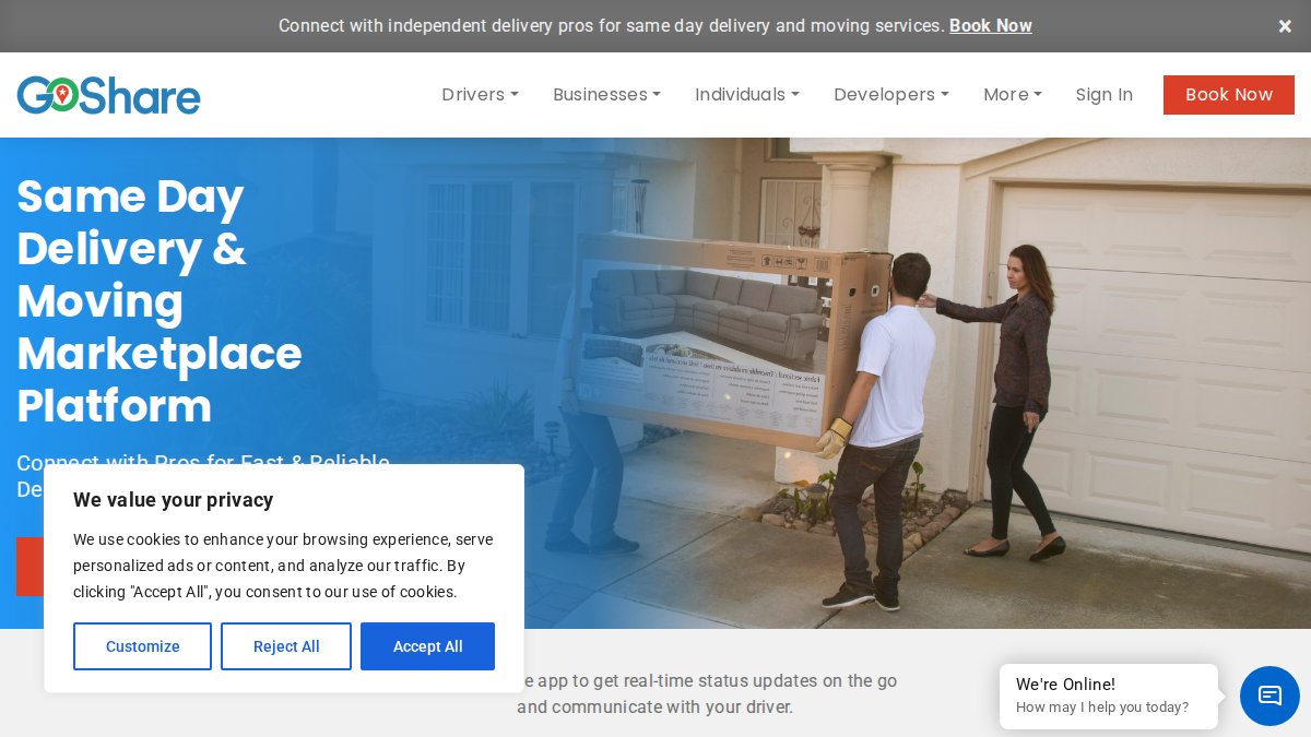 Screenshot of goshare.co interface