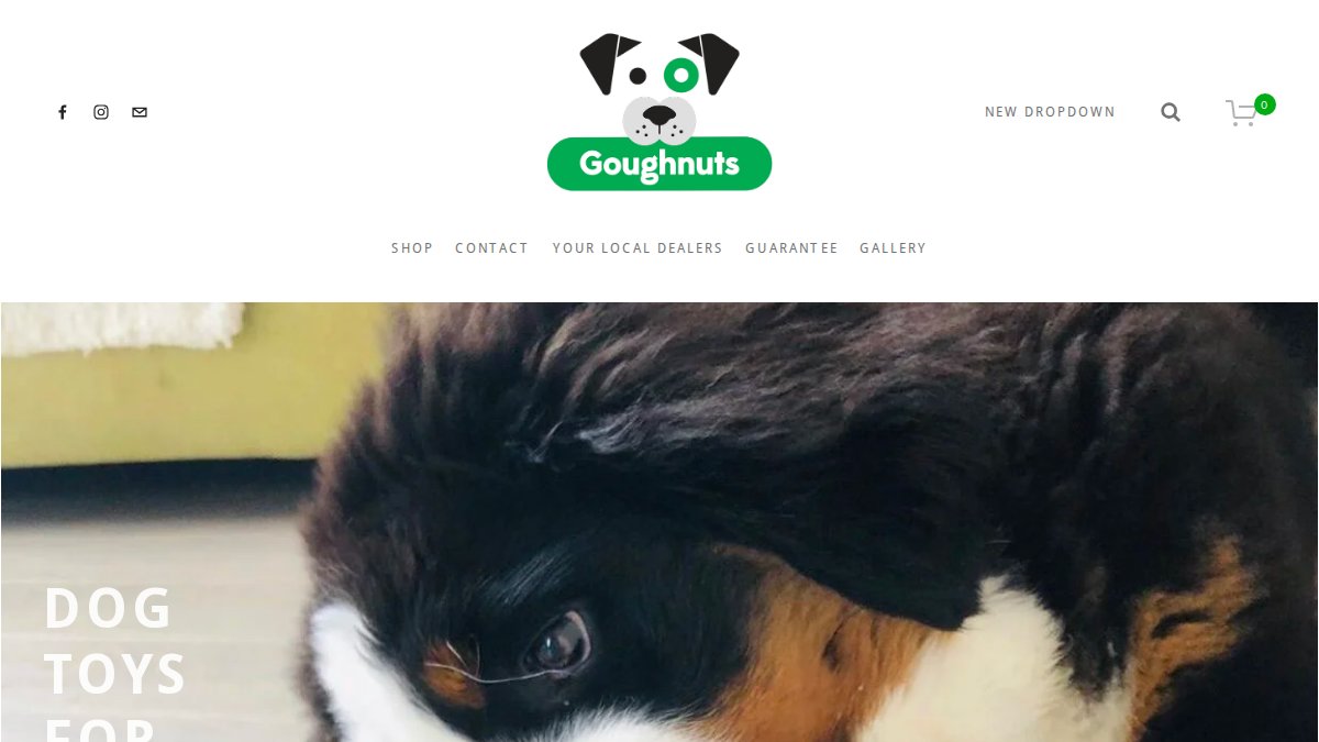 Screenshot of goughnuts.com interface