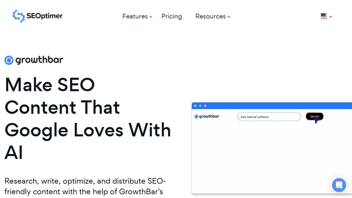Screenshot of growthbarseo.com interface
