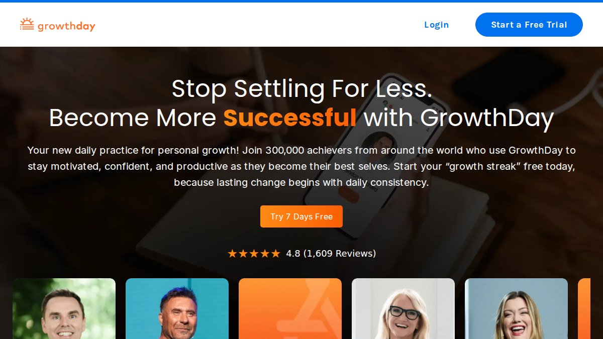 Screenshot of growthday.com interface