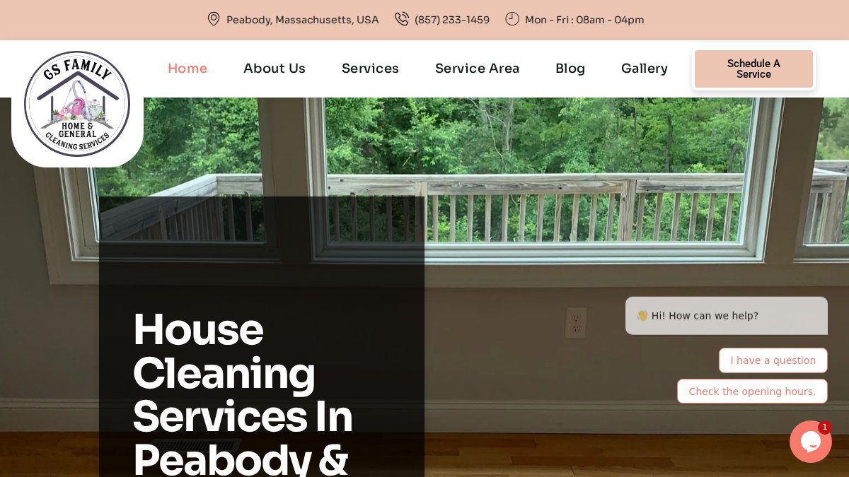 Screenshot of gsfamilycleaning.com interface