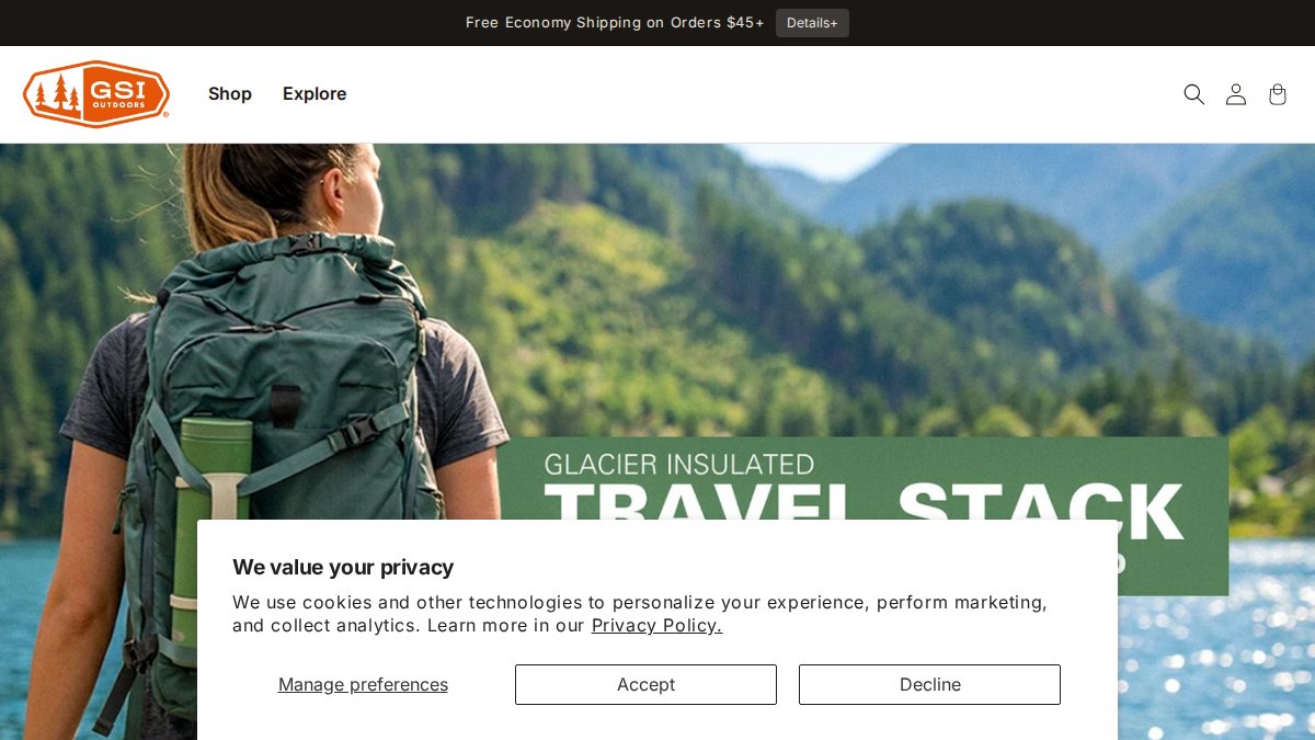 Screenshot of gsioutdoors.com interface