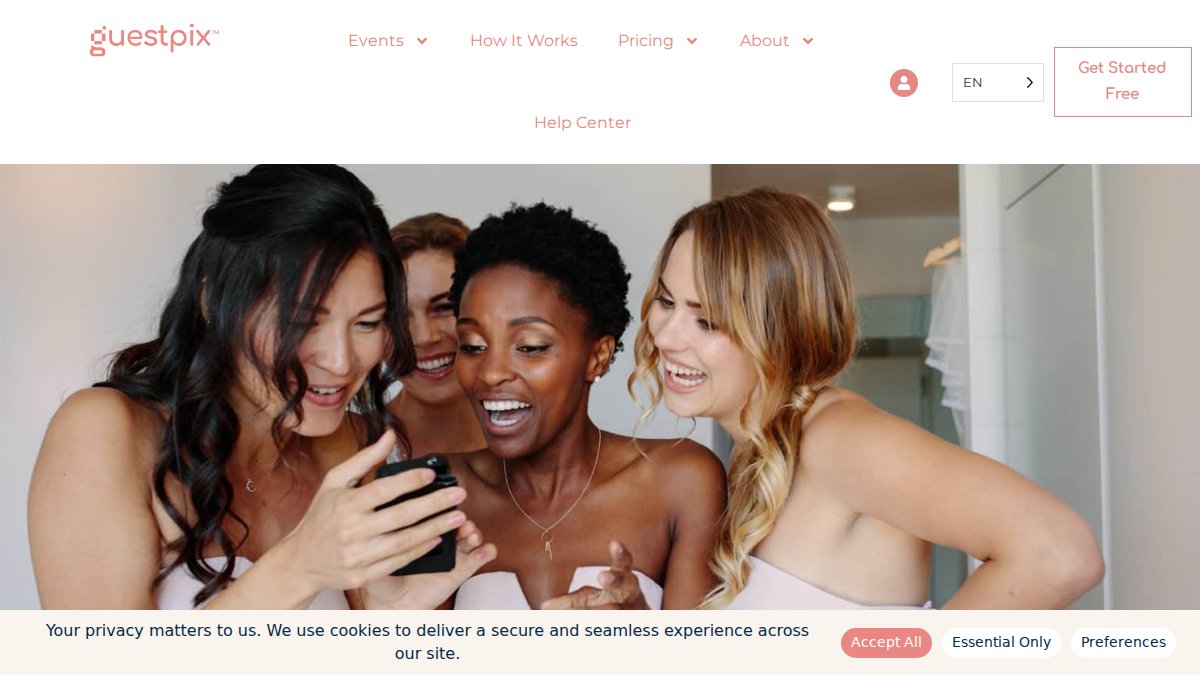 Screenshot of guestpix.com interface