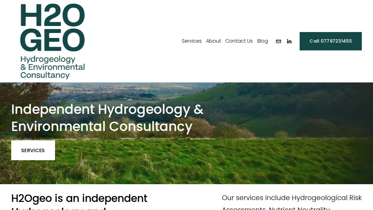Screenshot of h2ogeo.co.uk interface