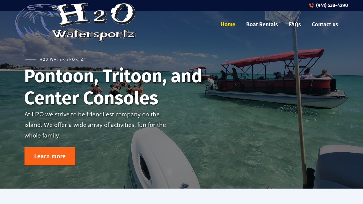 Screenshot of h2owatersportz.com interface