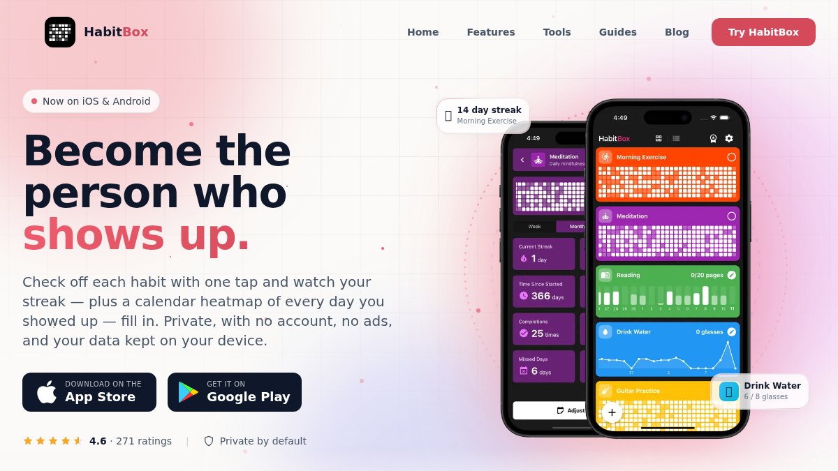 Screenshot of habitbox.app interface