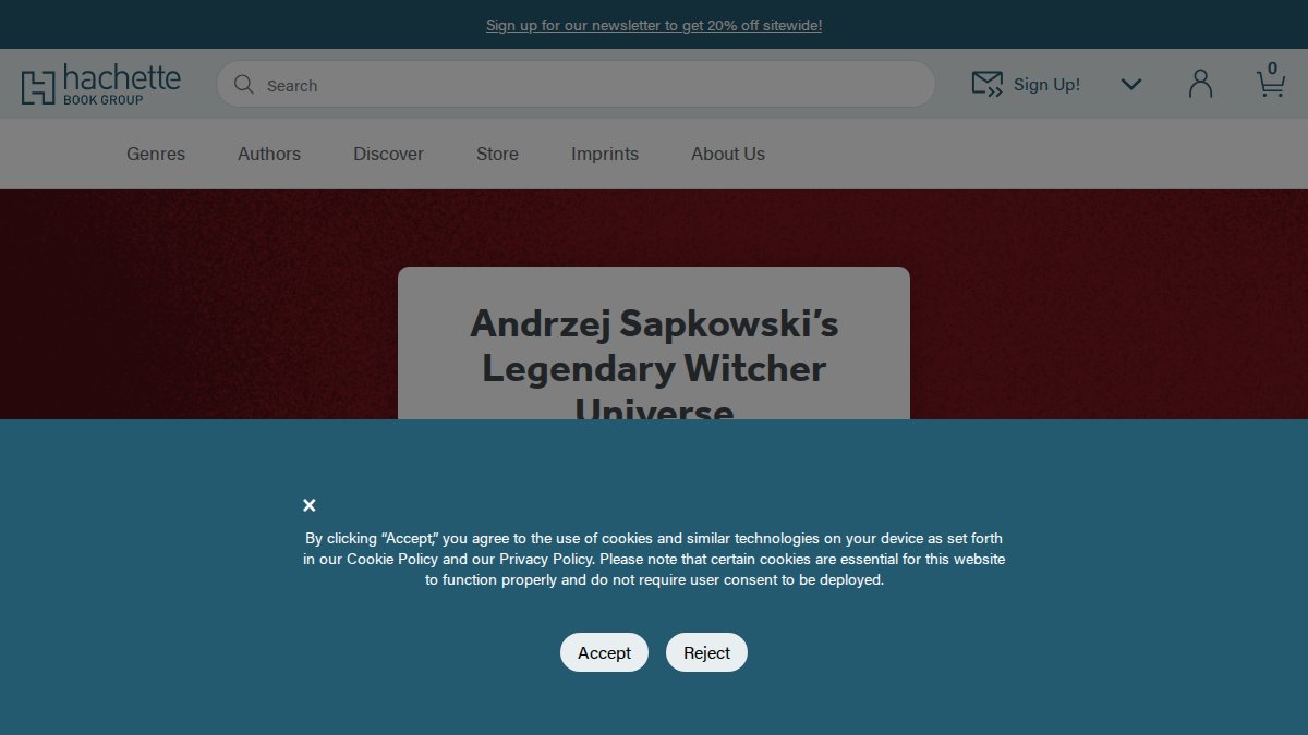 Screenshot of hachettebookgroup.com interface