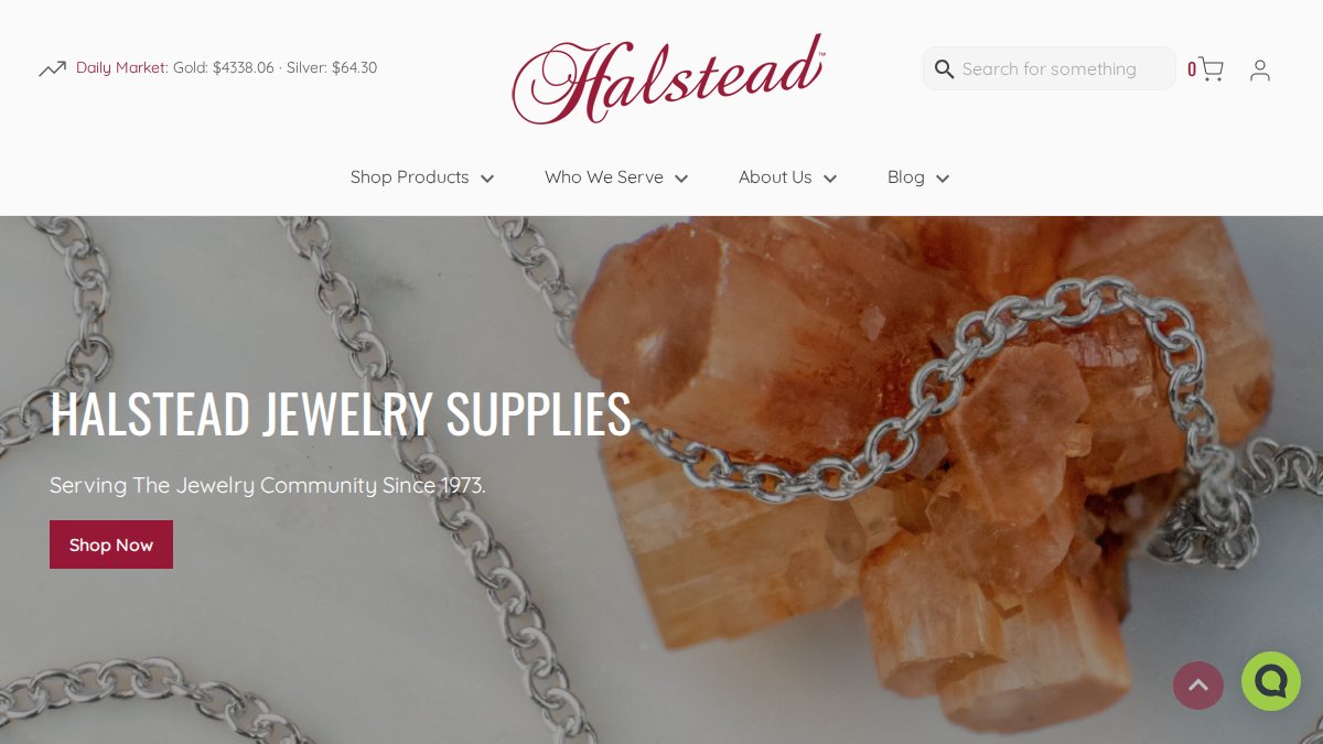 Screenshot of halsteadbead.com interface