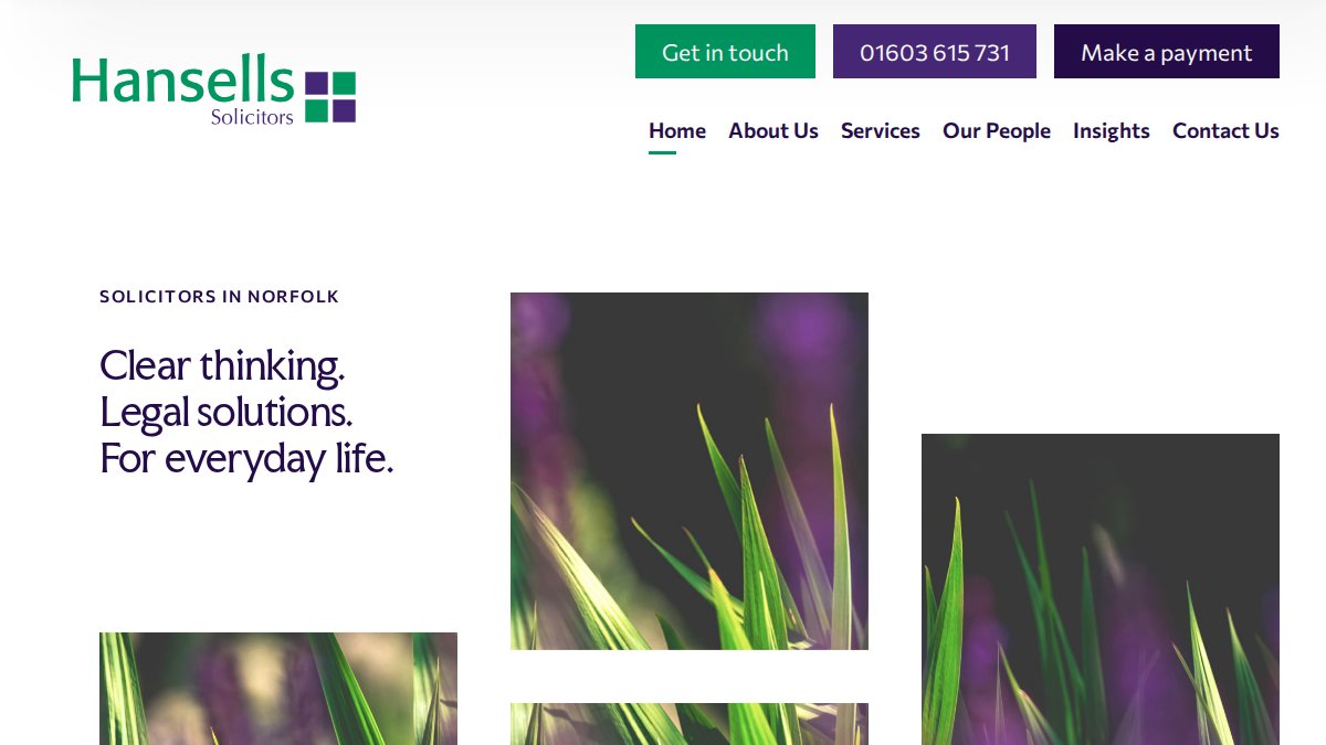 Screenshot of hansells.co.uk interface