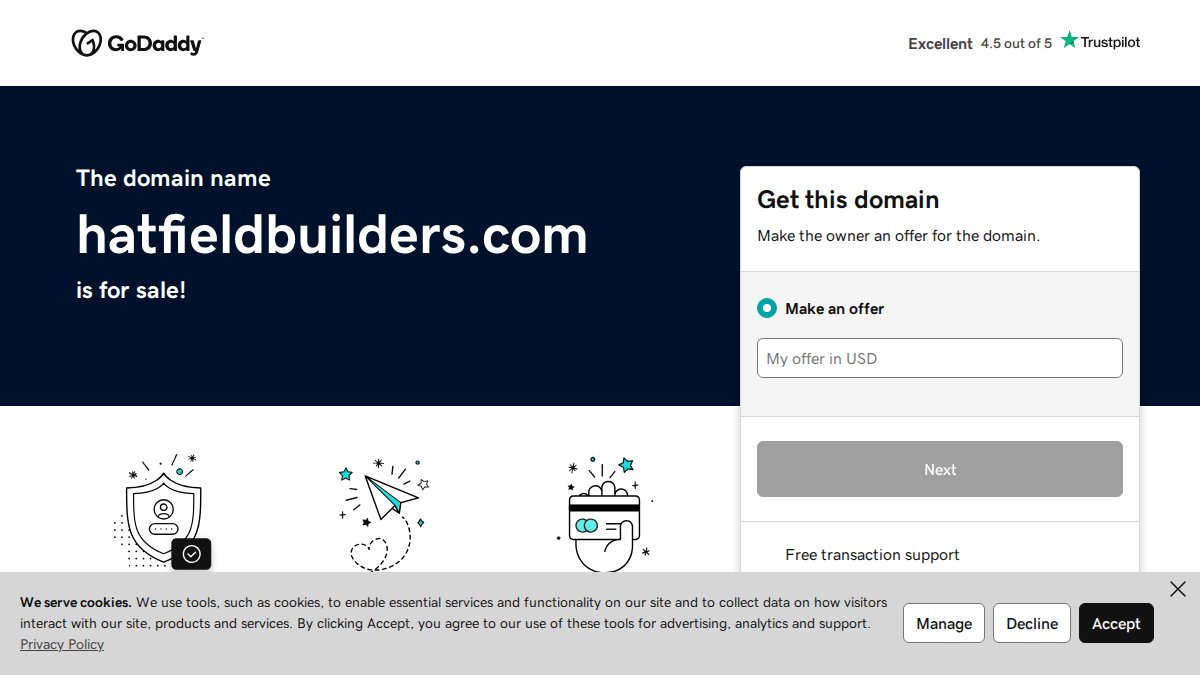 Screenshot of hatfieldbuilders.com interface