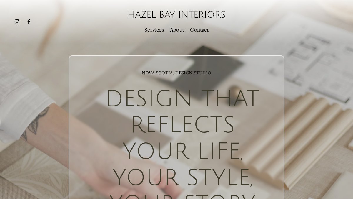 Screenshot of hazelbayinteriors.ca interface
