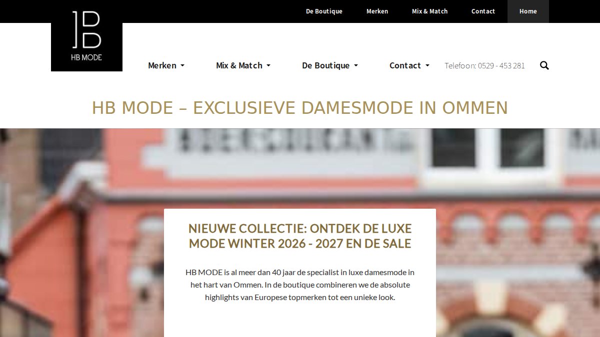 Screenshot of hbmode.nl interface