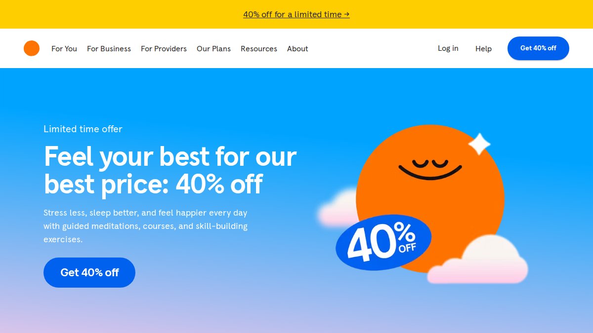 Screenshot of headspace.com interface