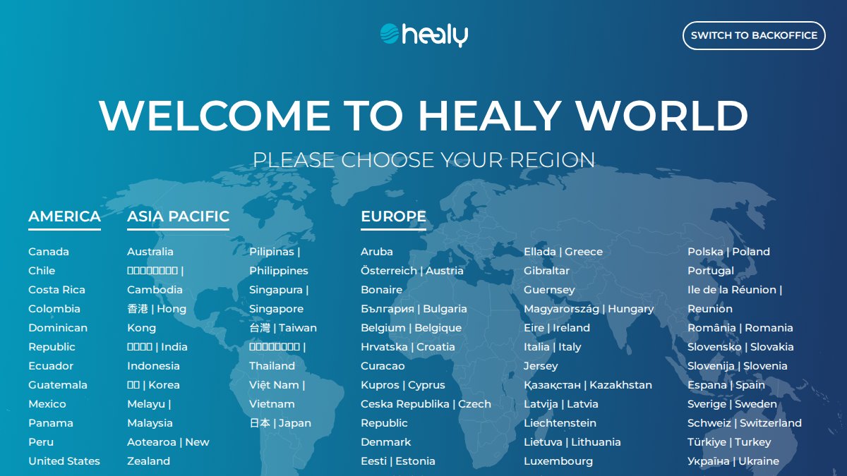 Snímek obrazovky rozhraní webu healy.de